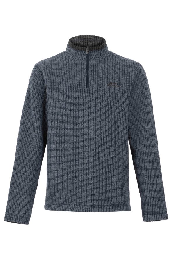 Weird Fish Newark Eco 1/4 Zip Grid Fleece Navy Size 4XL