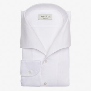 Shirt  solid  white linen plain, collar style  one piece collar