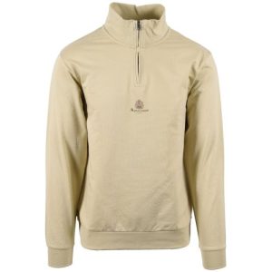Aquascutum Mens Beige Small Logo Quarter Zip Sweatshirt