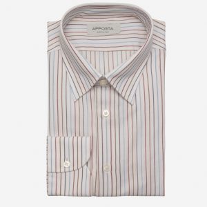 Shirt  striped  multi cotton-wool twill, collar style  hidden button down collar