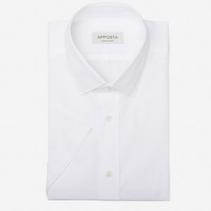 Shirt solid white cotton poplin, collar style updated straight point collar with short points
