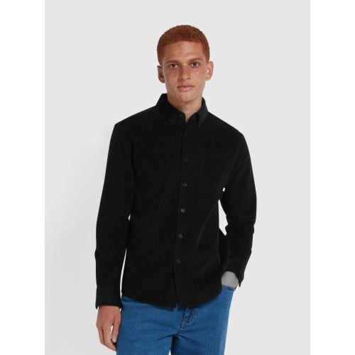Farah Mens Washed Black Spencer Long Sleeve Shirt