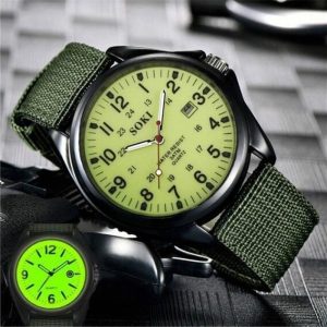 Glow in the Dark Watches Tops Brand Luxury Military Mens Clock Quartz Army Watch Dial Date Luxury Sport Wrist Watch green-luminous