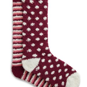 Weird Fish Park Eco Fluffy Sock 2pk Berry Size 4-7
