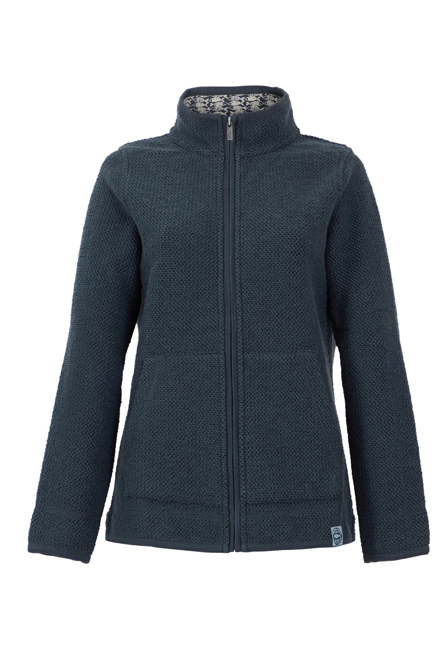 Weird Fish Sontee Full Zip Eco Macaroni Navy Size 16