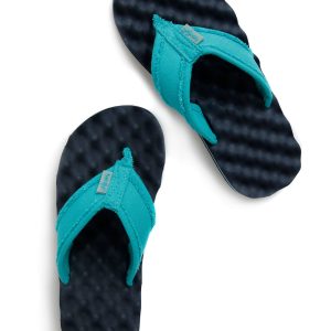 Weird Fish Cayman Waffle Flip Flops Navy Size 7