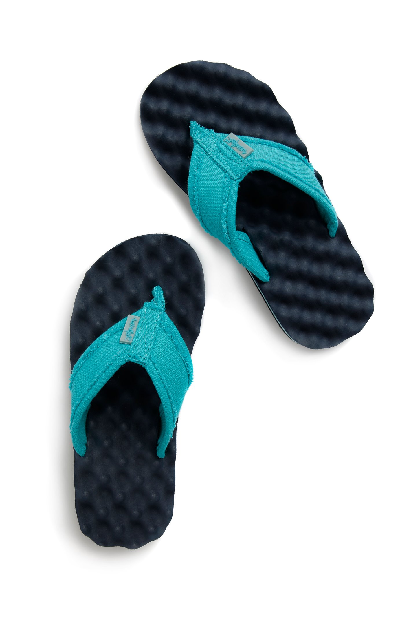 Weird Fish Cayman Waffle Flip Flops Navy Size 4