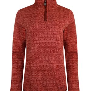 Weird Fish Isobel 1/4 Zip Recycled Soft Knit Rouge Red Size 8