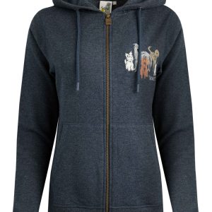 Weird Fish Franchises Dog Print Eco Graphic Full Zip Hoodie Navy Size 14