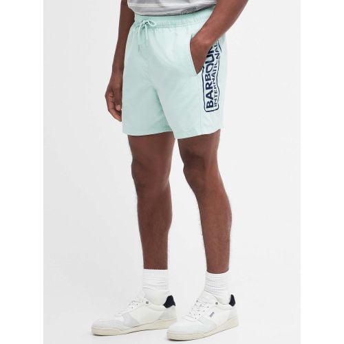 Barbour Mens Green Fig Large Logo Swim Short