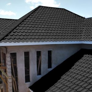 Black Golan Tiles Stone Coated Metal Roofing 5pcs