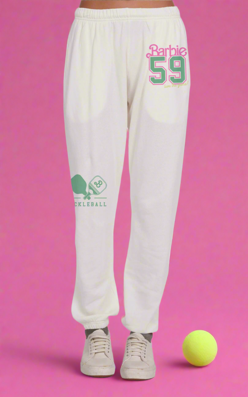 Lauren Moshi Chantria Barbie Pickleball Sweatpants Size: L Colour: White