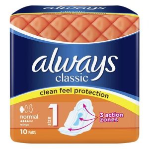 Always Normal Sanitary Pads With Wings Pack Of 10