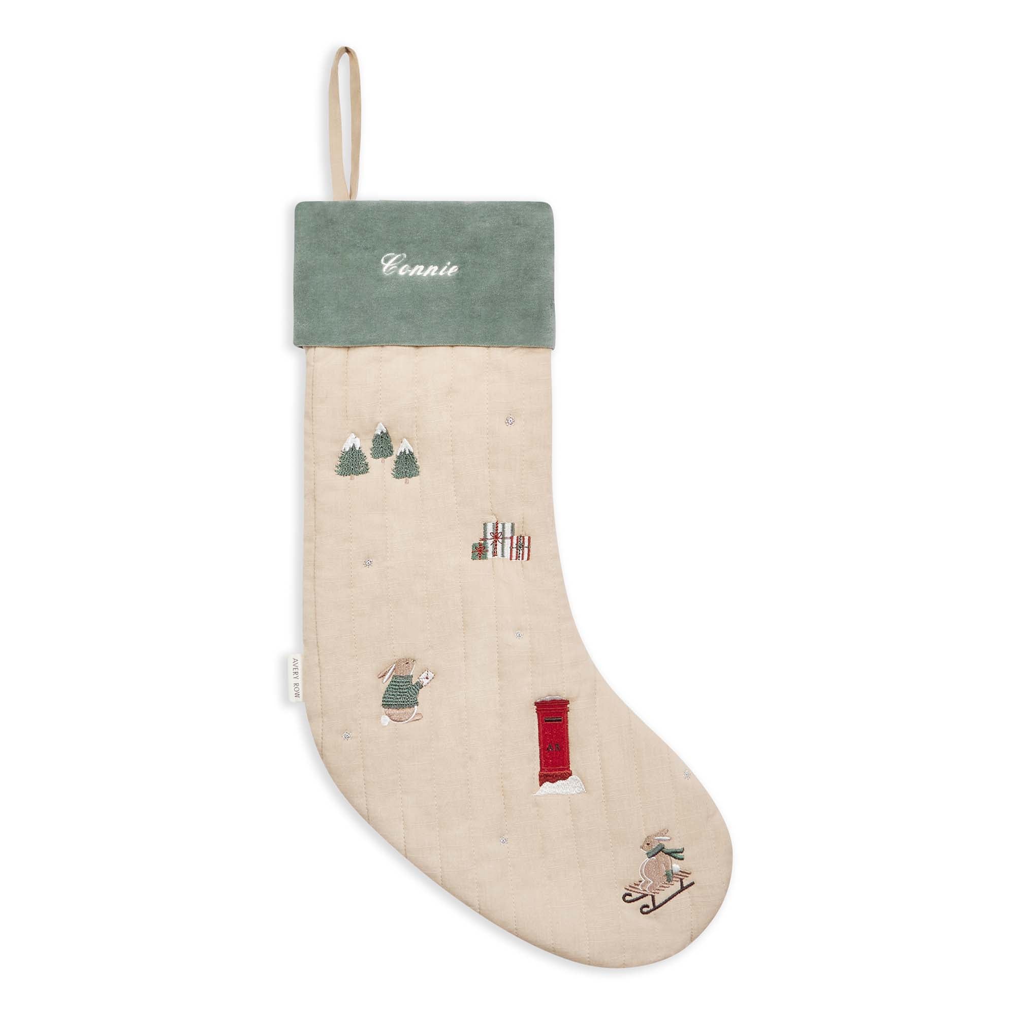 Christmas Stocking - Festive Forest Bunny