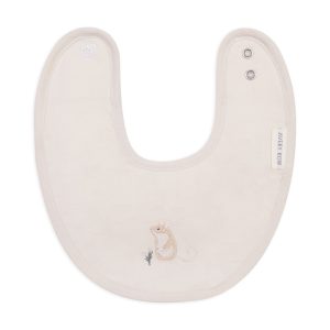 Embroidered Cotton Bib - Mouse