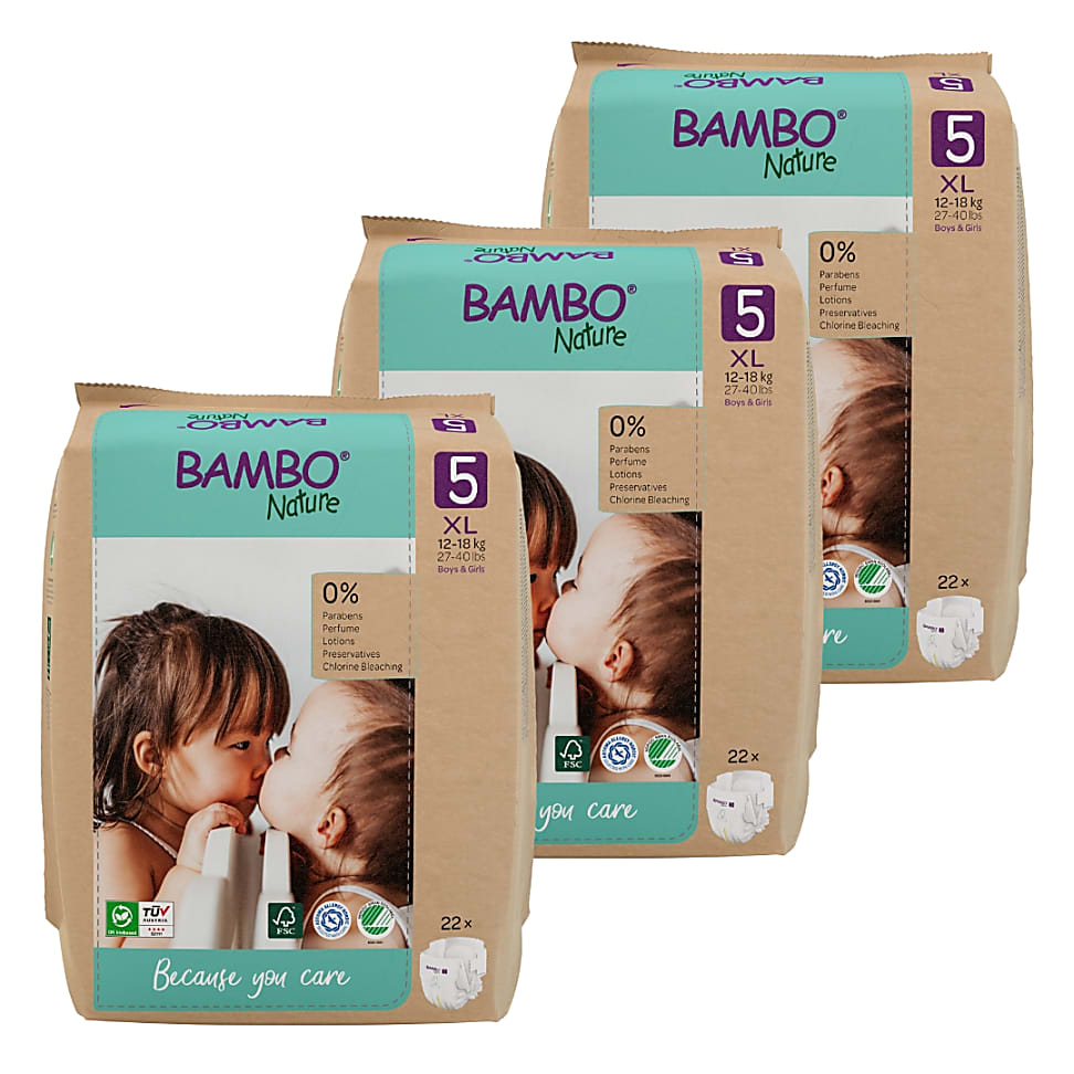 Bambo Nature Nappies - Size 5 - Economy Pack (66 nappies)