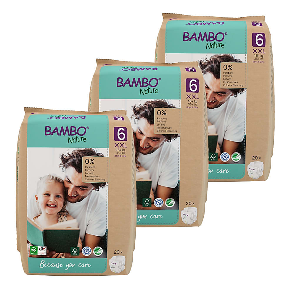 Bambo Nature Nappies - Size 6 - Economy Pack (60 nappies)