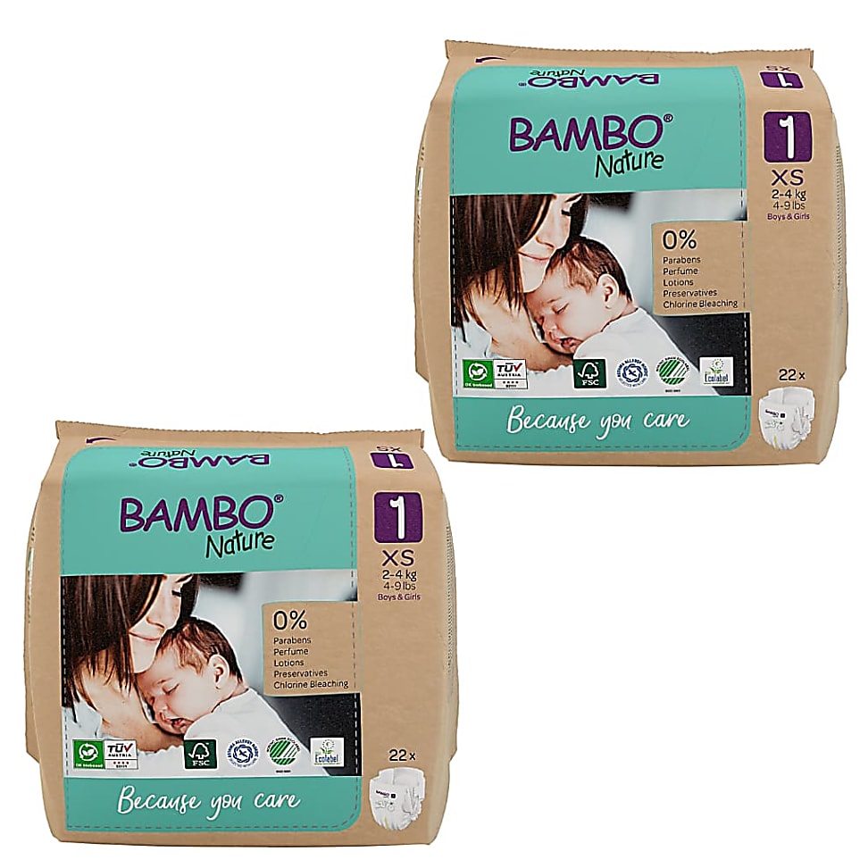 Bambo Nature Nappies - Size 1 - Economy Pack (44 nappies)