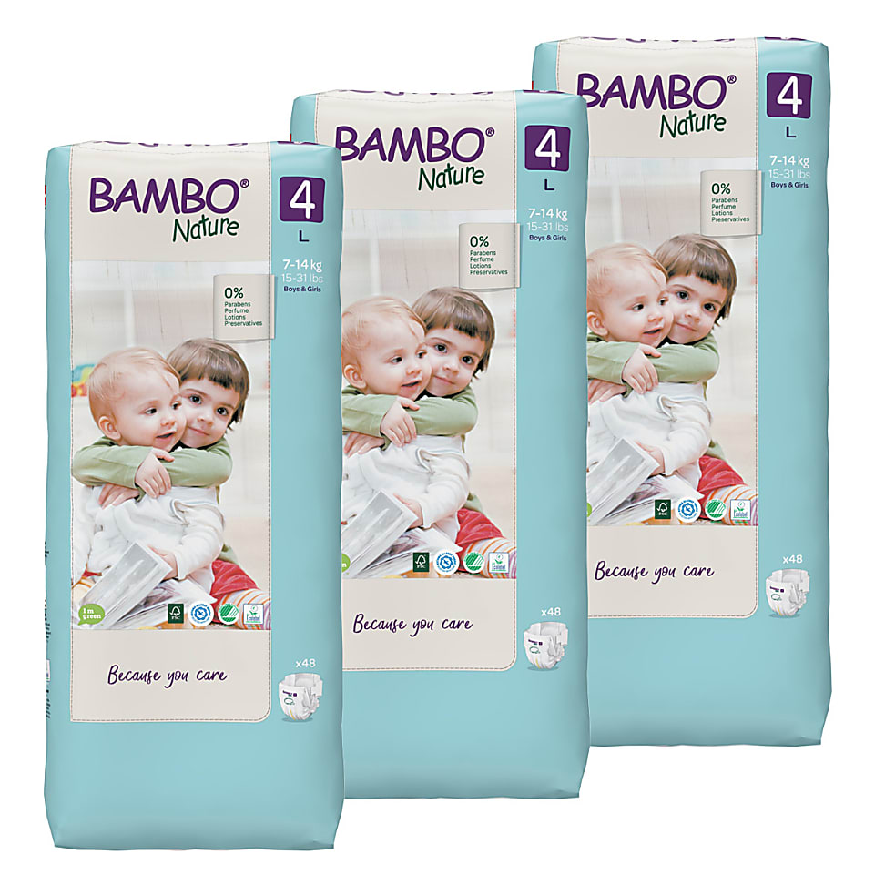 Bambo Nature Nappies - Size 4 - Economy Pack (144 nappies)