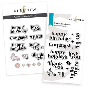 Altenew Clear Stamp and Die Set Pocket Sentiments
