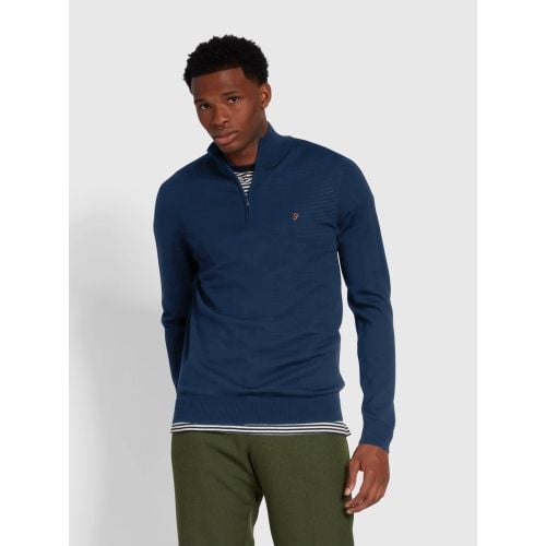 Farah Mens Deep Blue Redchurch Merino Wool Sweatshirt