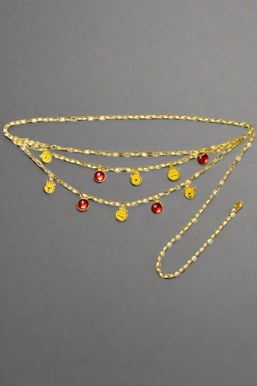 Buckle Down Products Winnie the Pooh Charm Chain Belt Colour: Gold
