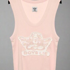 Boys Lie Please Stitch Me Up Randy Tank Top Colour: Pink Size: XS/S