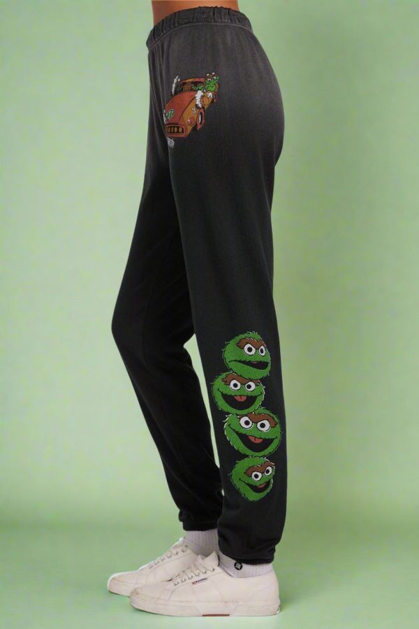 Lauren Moshi Tanzy Oscar The Grouch Racing Joggers Size: M Colour: Black