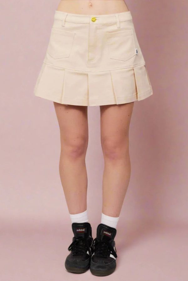 Samii Ryan x SMILEY® Festival Mini Skirt Colour: Beige Size: S