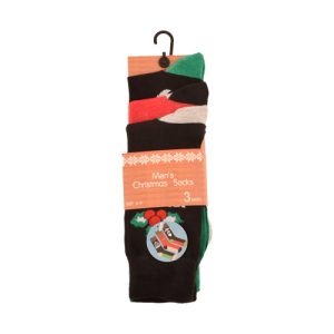 Men's Christmas Socks 3 Pk Size 6-11 'Is It Too Late To Be Good'