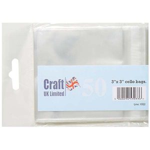 Craft UK 3in x 3in Cello Bags | Pack of 50