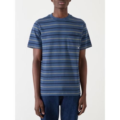 Farah Mens Deep Blue Stacy Stripe Pocket T-Shirt