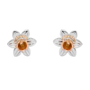 Clogau Daffodil Sterling Silver Stud Earrings - Silver
