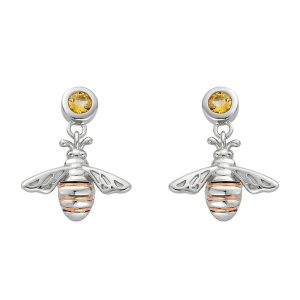 Clogau Honey Bee Sterling Silver Drop Earrings D
