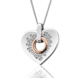 Clogau Cariad Sterling Silver Sparkle Heart Necklace - Silver