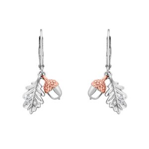 Clogau Royal Oak Leaf Sterling Silver Drop Earrings - Sterling Silver