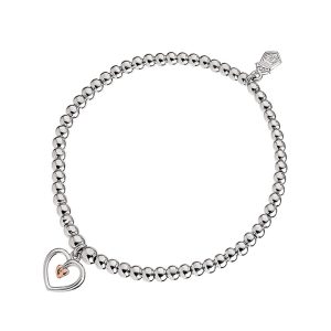 Clogau Tree of Life Heart Affinity Sterling Silver Beaded Bracelet - Silver