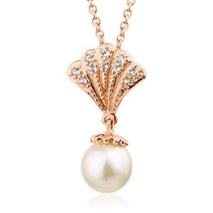 Clogau Windsor Rose Gold White Topaz Pearl Necklace D - Rose Gold