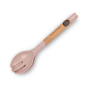 Bamboo Melamine Salad Spoon & Fork Set Assorted Colours