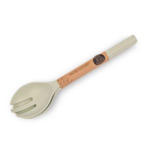 Bamboo Melamine Salad Spoon & Fork Set Assorted Colours