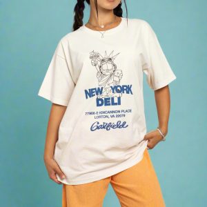 Daisy Street Garfield New York Deli Oversized Tee Size: 8 Colour: White