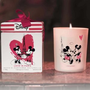 Disney Mickey & Minnie Love in Paris Natural Scented Candle Color: Multi