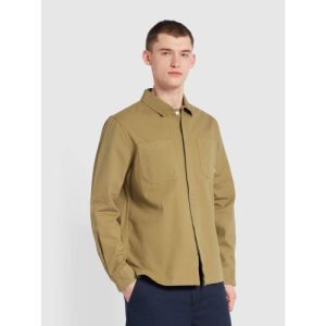Farah Mens True Khaki Leon Long Sleeve Shirt