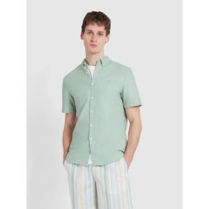 Farah Mens Grove Green Brewer Button Down Shirt