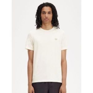 Fred Perry Mens Ecru Crew Neck T-Shirt