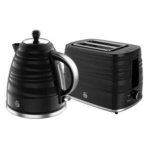 Symphony 2 Slice Toaster and Cordless Kettle Bundle in Black