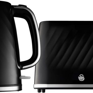 Windsor 2 Slice Toaster and Cordless Kettle Bundle in Black