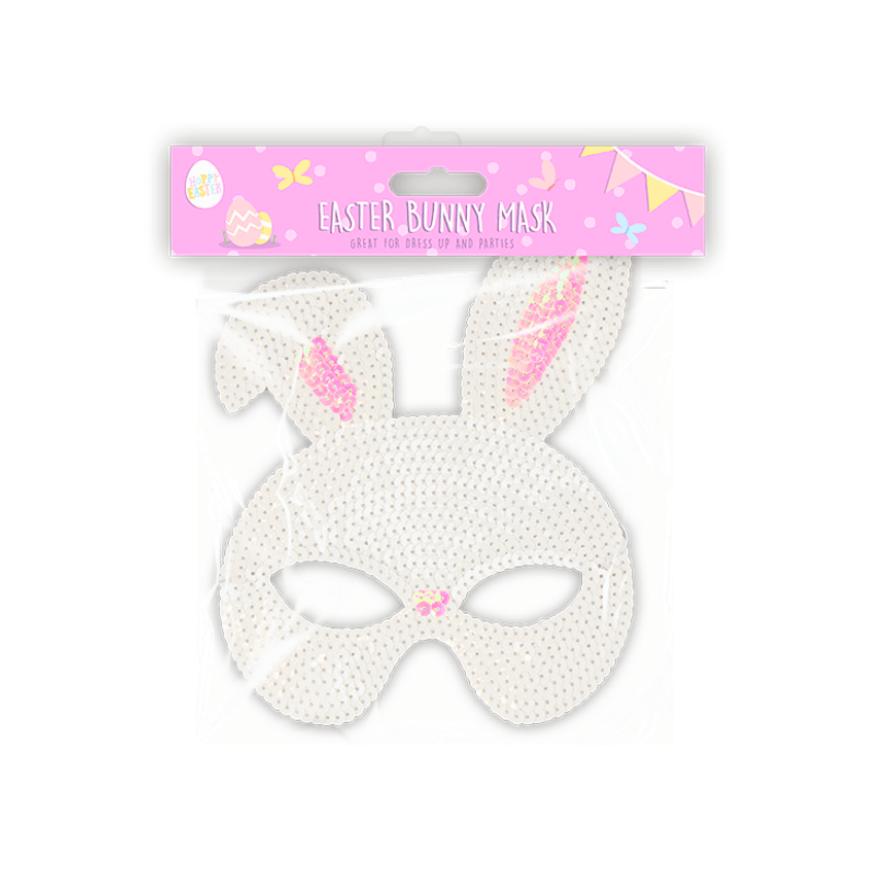 Wholesale Easter Bunny Sequin Mask - (Case of 24)