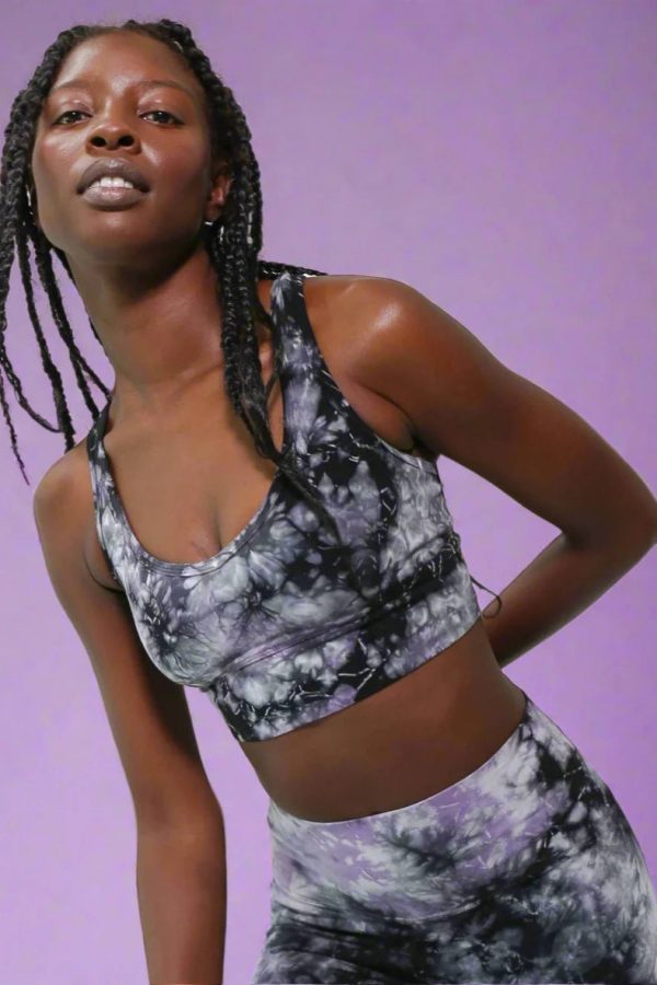Electric & Rose Allegra Tie Dye Sports Bra Size: S Colour: Black