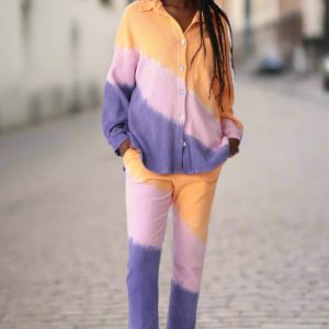 Electric and Rose Boyfriend Thermal Shirt Size: M Colour: Orange